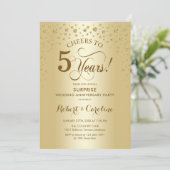 Überraschung Golden 5. Jubiläumsfeier Einladung (Stehend Vorderseite)