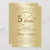 Überraschung Golden 5. Jubiläumsfeier Einladung (Vorne/Hinten)