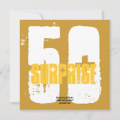 ÜBERRASCHUNG Grunge 50. Geburtstag Gold Black W202 Einladung (Rückseite)