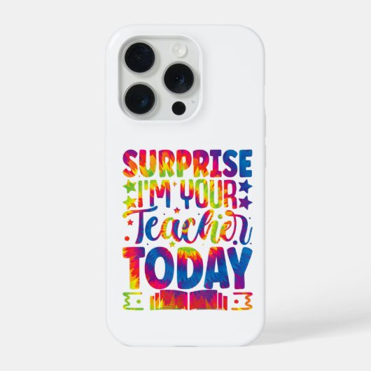 Überraschung Ich bin dein Lehrer Tie-Dye, Schule iPhone Hülle (Rückseite)