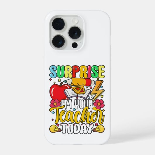 Überraschung, ich bin heute Ihr Lehrer Lustig iPhone Hülle (Rückseite)