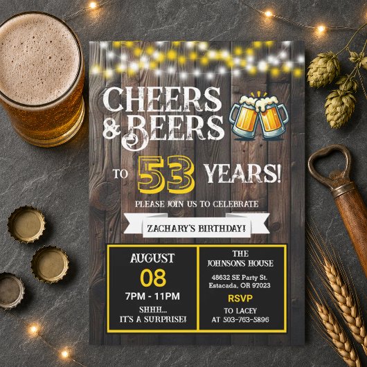 Überraschung im Hinterhof: Prost und Bier zum 53. Einladung