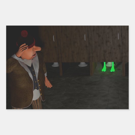 Überraschung in der Toilette Geschenkpapier Set (Vorderseite 2)