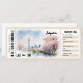 Überraschung Japan Boarding Pass Geschenkgutschein Einladung (Vorne/Hinten)