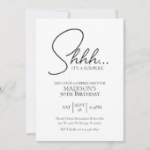 Überraschung jedes Alter 30. Schwarz & Weiß Geburt Einladung (Vorderseite)