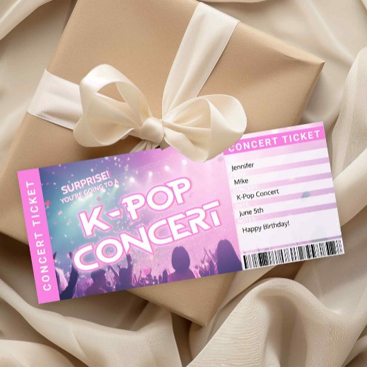 Überraschung K-Pop Konzert Ticket Fan Geschenk Ent Einladung