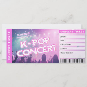 Überraschung K-Pop Konzert Ticket Fan Geschenk Rev Einladung
