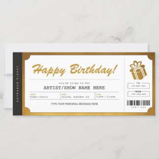 Überraschung Konzert Gold Geschenk Einladung