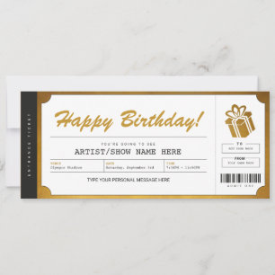 Überraschung Konzert Gold Geschenk Einladung