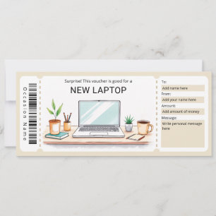 Überraschung Laptop-Geschenkgutschein Einladung