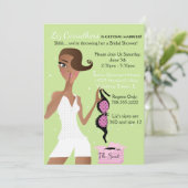 Überraschung Lingerie Brautparty Green Sparkle Einladung (Stehend Vorderseite)