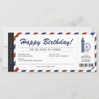 Überraschung London Trip Boarding Pass Ticket