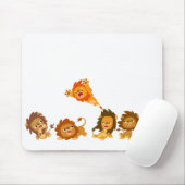 "Überraschung!" Niedlicher Cartoon Lions Mousepad (Mit Mouse)