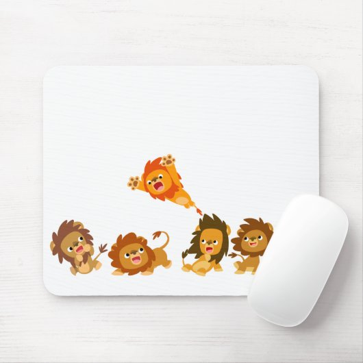 "Überraschung!" Niedlicher Cartoon Lions Mousepad (Mit Mouse)