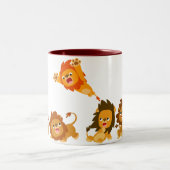 "Überraschung!" Niedlicher Cartoon Lions Tasse (Mittel)