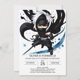 Überraschung Ninja Adventure Kids's Birthday Einladung