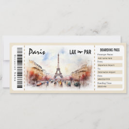 Überraschung Paris Boarding Pass Geschenkgutschein Einladung