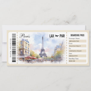 Überraschung Paris Boarding Pass Geschenkgutschein Einladung