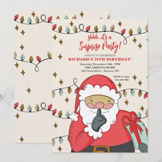 Überraschung Party Einladung (Vorne/Hinten)