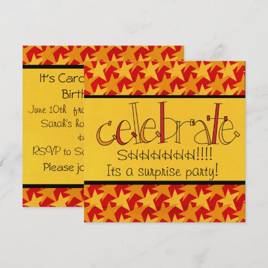 Überraschung Party Einladung (Vorne/Hinten)