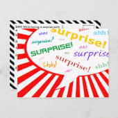 Überraschung Party Einladung: Comic-Sprechblase Einladungspostkarte (Vorne/Hinten)