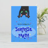 Überraschung Party Einladung Schwarzkatzenfisch (Stehend Vorderseite)