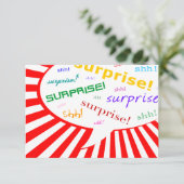 Überraschung Party Einladung: Sprechblase im Comic Einladung (Stehend Vorderseite)