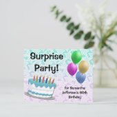 Überraschung Party Geburtstagseinladung, 60. oder  Einladung (Stehend Vorderseite)