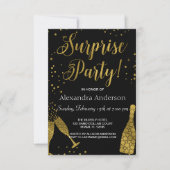 Überraschung Party Gold Foil Geburtstag Einladung (Vorderseite)