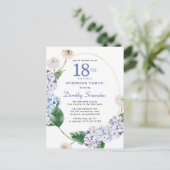 Überraschung Party Hydrangea Rose 18. Geburtstag Postkarte (Stehend Vorderseite)