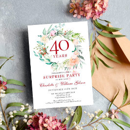 Überraschung Party Rose Garland 40 Jahre Jubiläum Einladung