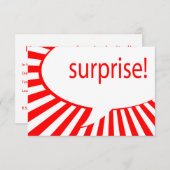 Überraschung! Party: Sprechblase Einladung (Vorne/Hinten)