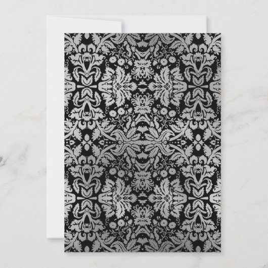 Überraschung Party zum 60. Jubiläum - Silber Einladung (Rückseite)