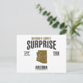 Überraschung Postkarte (Stehend Vorderseite)