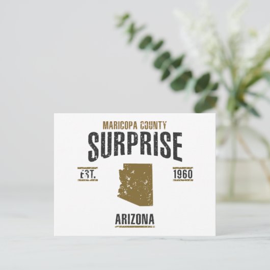 Überraschung Postkarte (Stehend Vorderseite)