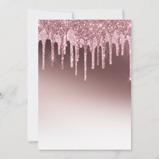 Überraschung Rosa Glitzer Fünfzig und fabelhaft Ge Einladung (Rückseite)