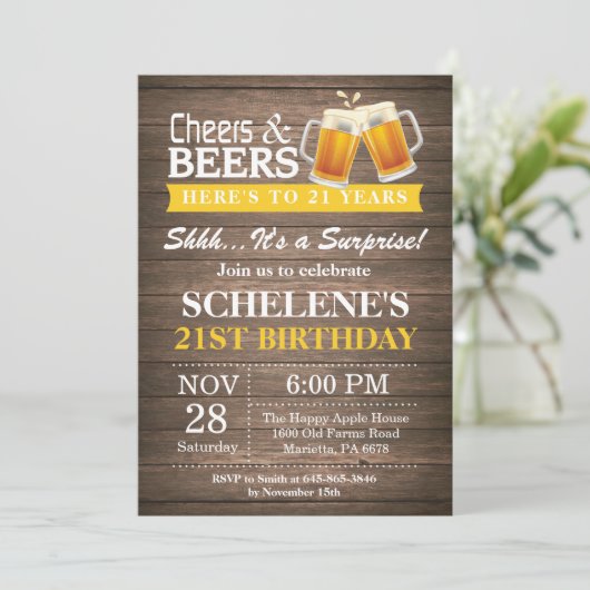 Überraschung Rustikales Beisammensein und Bier 21. Einladung (Stehend Vorderseite)