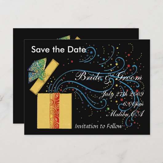 Überraschung Save the Date - Individuell Ankündigungspostkarte (Vorne/Hinten)