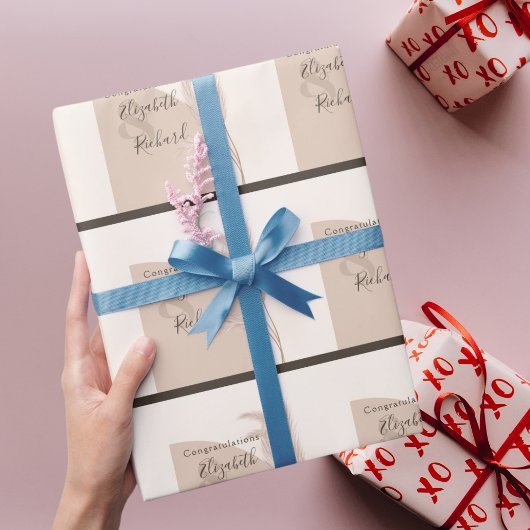 Überraschung Senior Party Floral Burgund Geschenkpapier