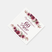 Überraschung Senior Party Floral Burgund Serviette (Ecke)