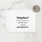 Überraschung Sie werden Babysitter sein, ich Gemei Mitteilungskarte (Vorderseite/Rückseite Beispiel)