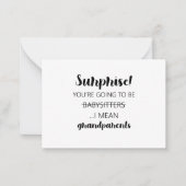 Überraschung Sie werden Babysitter sein, ich Gemei Mitteilungskarte (Vorderseite)