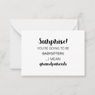 Überraschung Sie werden Babysitter sein, ich Gemei Mitteilungskarte