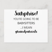 Überraschung Sie werden Babysitter sein, ich Gemei Postkarte (Vorderseite)