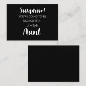 Überraschung Sie werden Babysitter-Tante werden Mitteilungskarte (Vorne/Hinten)