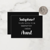 Überraschung Sie werden Babysitter-Tante werden Mitteilungskarte (Vorderseite/Rückseite Beispiel)