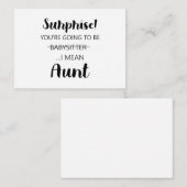 Überraschung Sie werden Babysitter-Tante werden Mitteilungskarte (Vorne/Hinten)