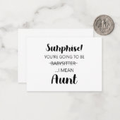 Überraschung Sie werden Babysitter-Tante werden Mitteilungskarte (Vorderseite/Rückseite Beispiel)