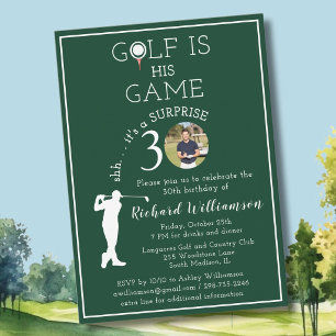 ÜBERRASCHUNG Stilvolles Golf-Foto zum 30. Geburtst Einladung
