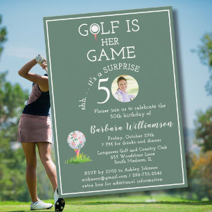 ÜBERRASCHUNG Stilvolles Golf-Foto zum 50. Geburtst Einladung